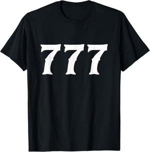 777 Numerology Spiritual Personal Number 777 Angel Number T-Shirt - T-Shirt | Black