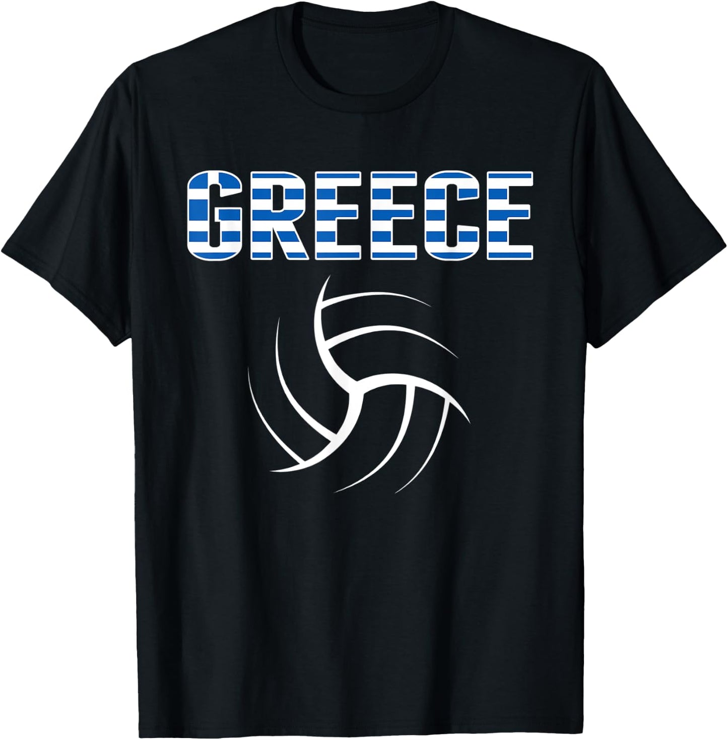 Greece Volleyball Lovers Jersey - Greek Flag Sport Fans T-Shirt - T-Shirt | Black