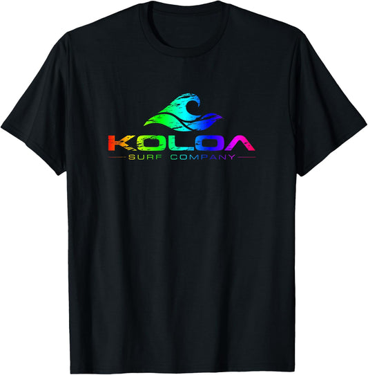 Koloa Surf Vintage Wave Multicolor Lightweight, Graphic T-Shirt - T-Shirt | Black