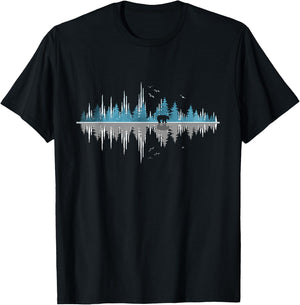 Trees Reflection Wildlife Nature Animal Bear Outdoor Forest T-Shirt - T-Shirt | Black