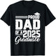 Proud Dad Of A 2025 Graduate Graduation Family Papa Men T-Shirt - T-Shirt | Black