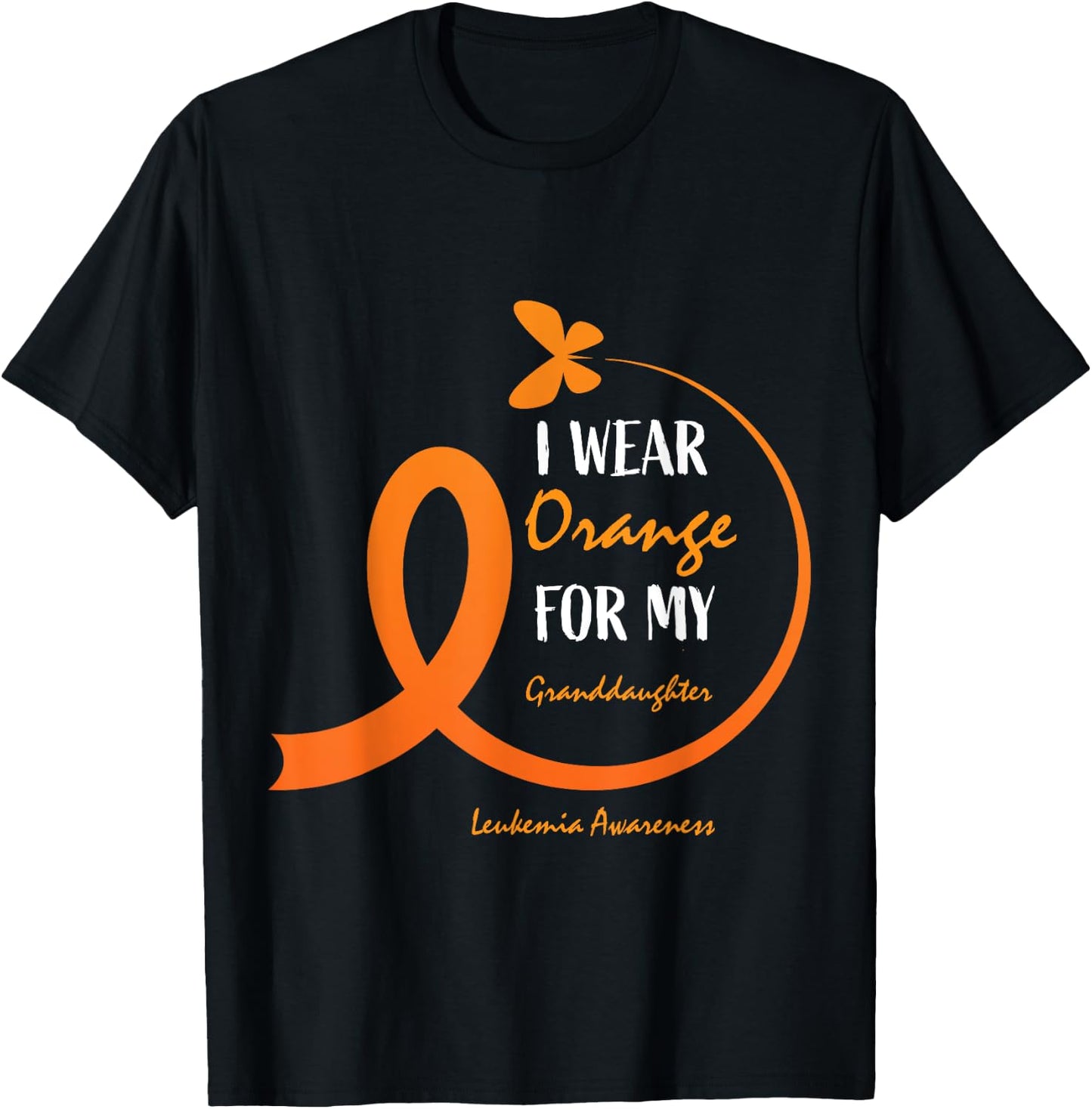I Wear Orange For My Granddaughter Leukemia Awareness Women T-Shirt - T-Shirt | Black