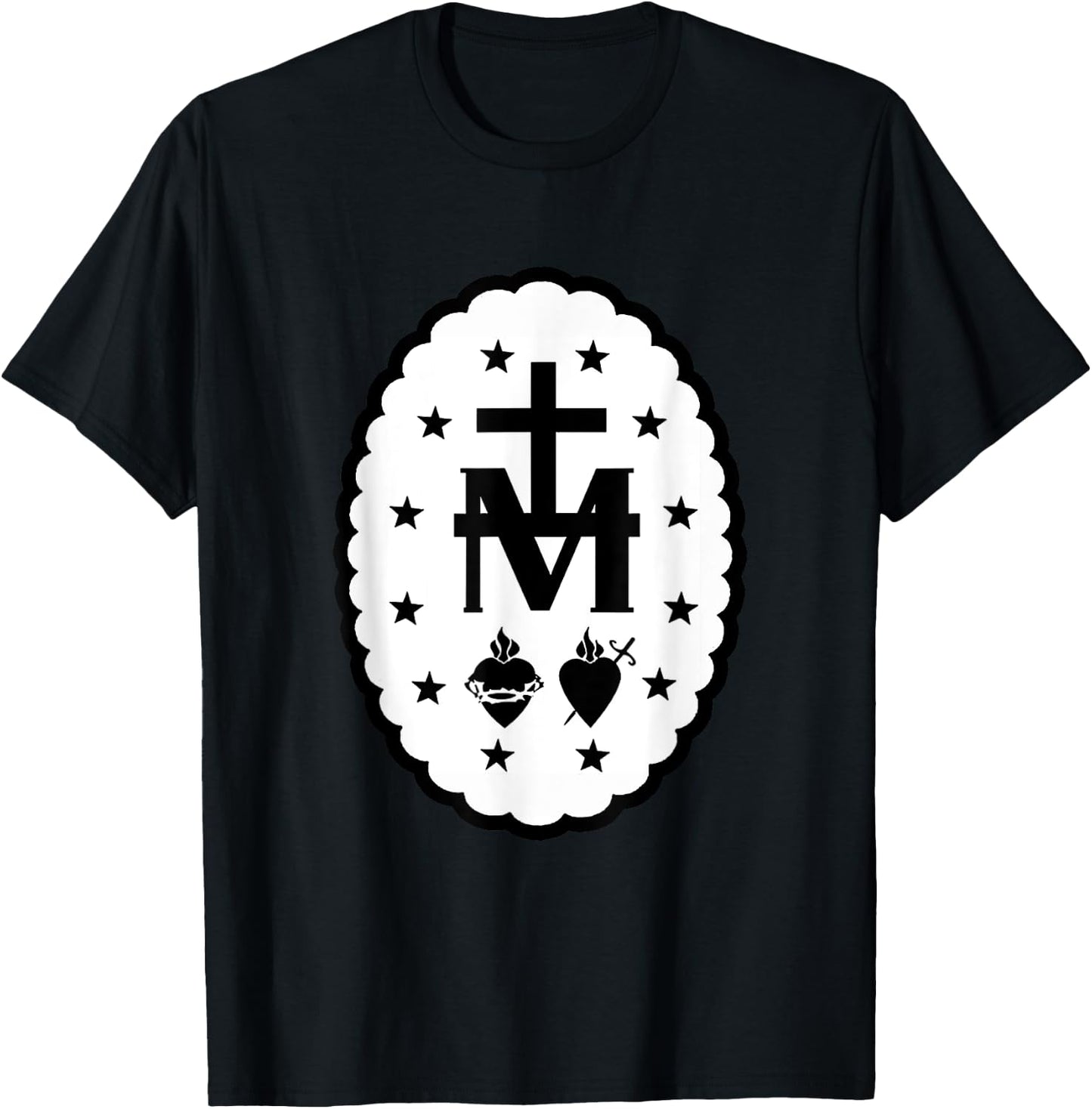 Immaculate Heart Of Mary Devotion Cross Symbol T-Shirt - T-Shirt | Black