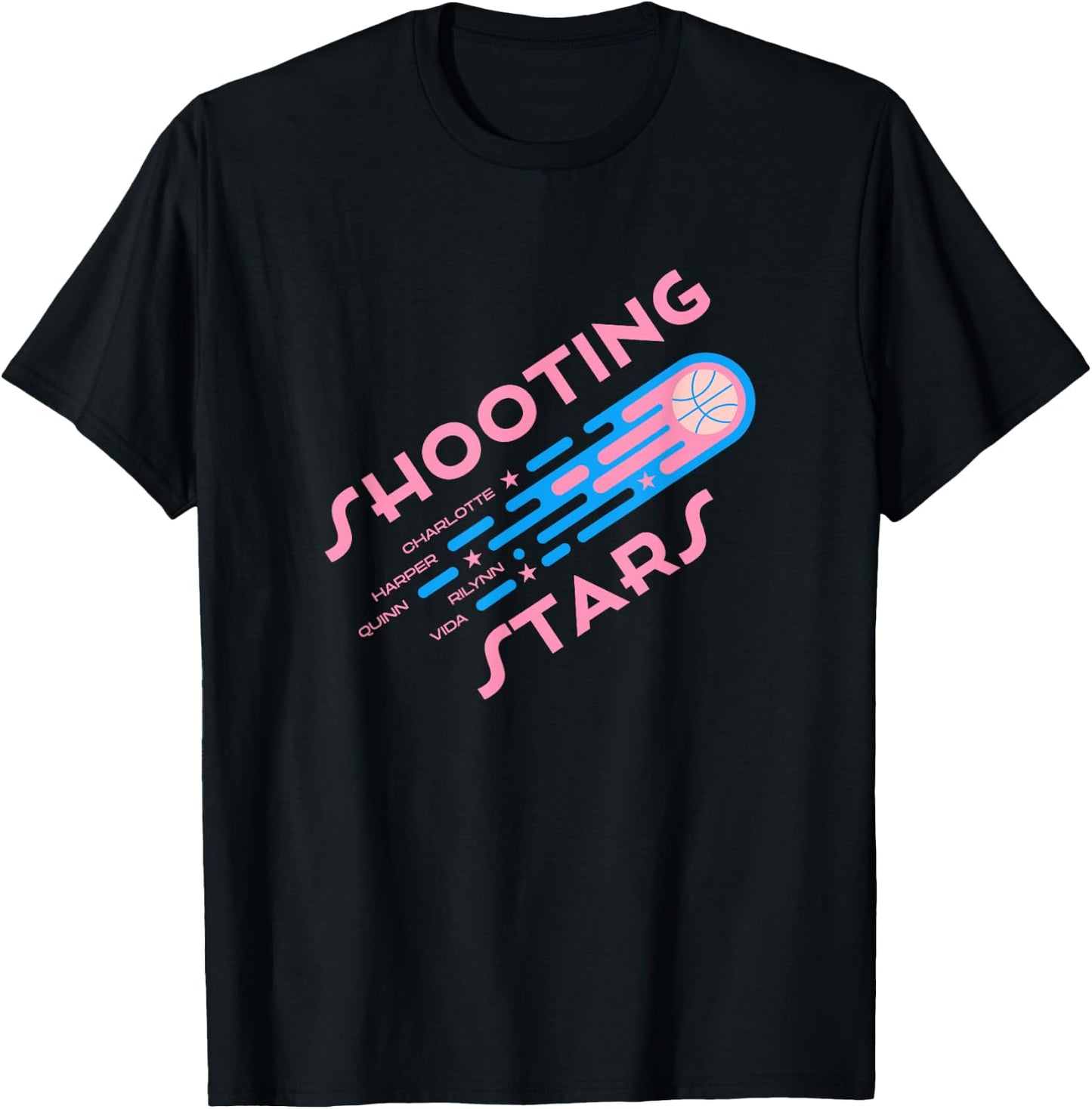 Shooting Stars Basketball T-Shirt - T-Shirt | Black