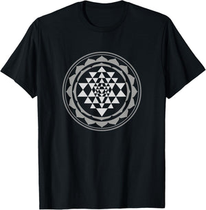 Sri Yantra Sacred Geometry T-Shirt - T-Shirt | Black