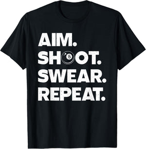 Funny Billiard Art Women Billiard Player Pool Lover T-Shirt - T-Shirt | Black