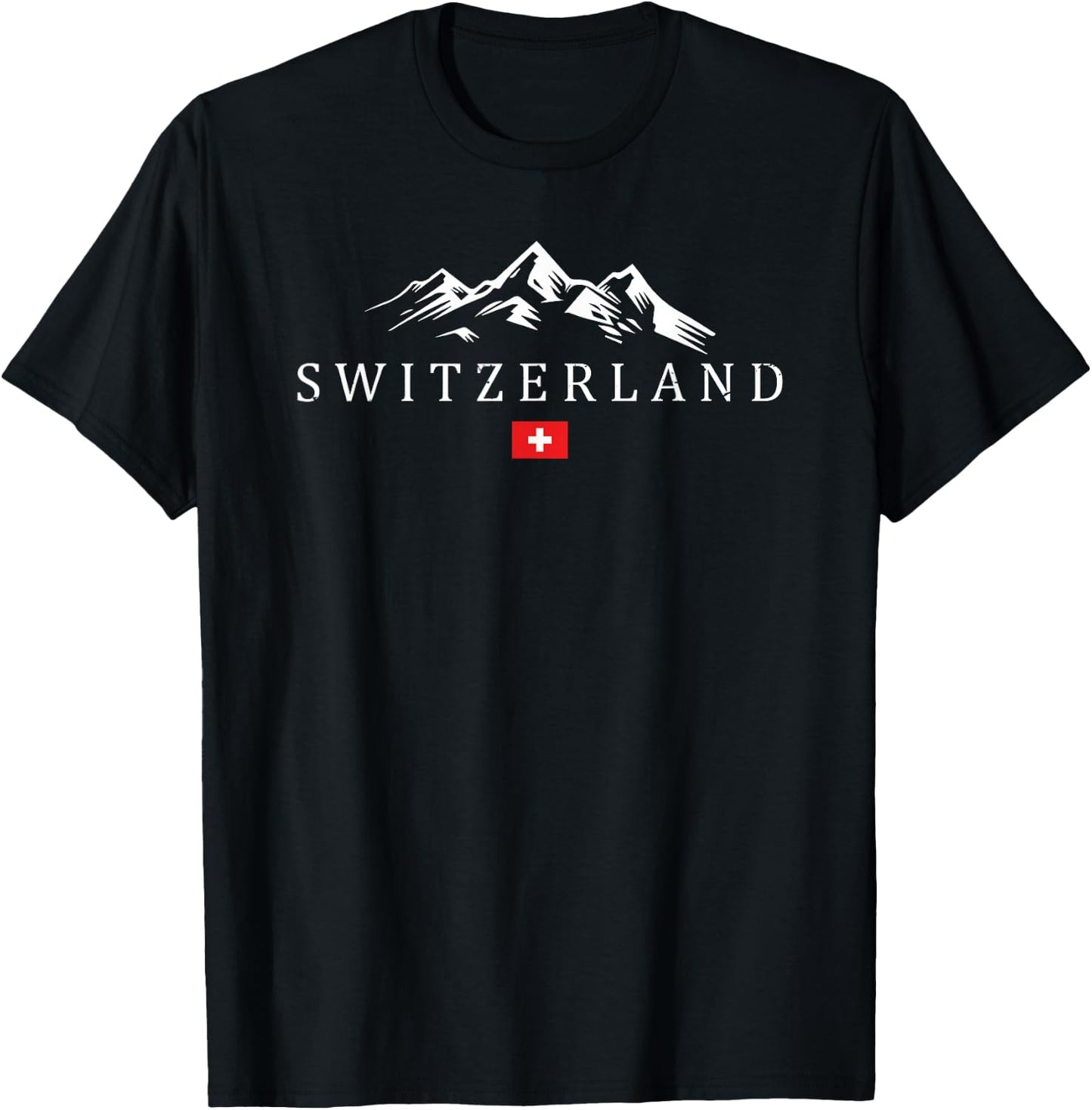 Vintage Switzerland Vacation | Switzerland Lover T-Shirt - T-Shirt | Black