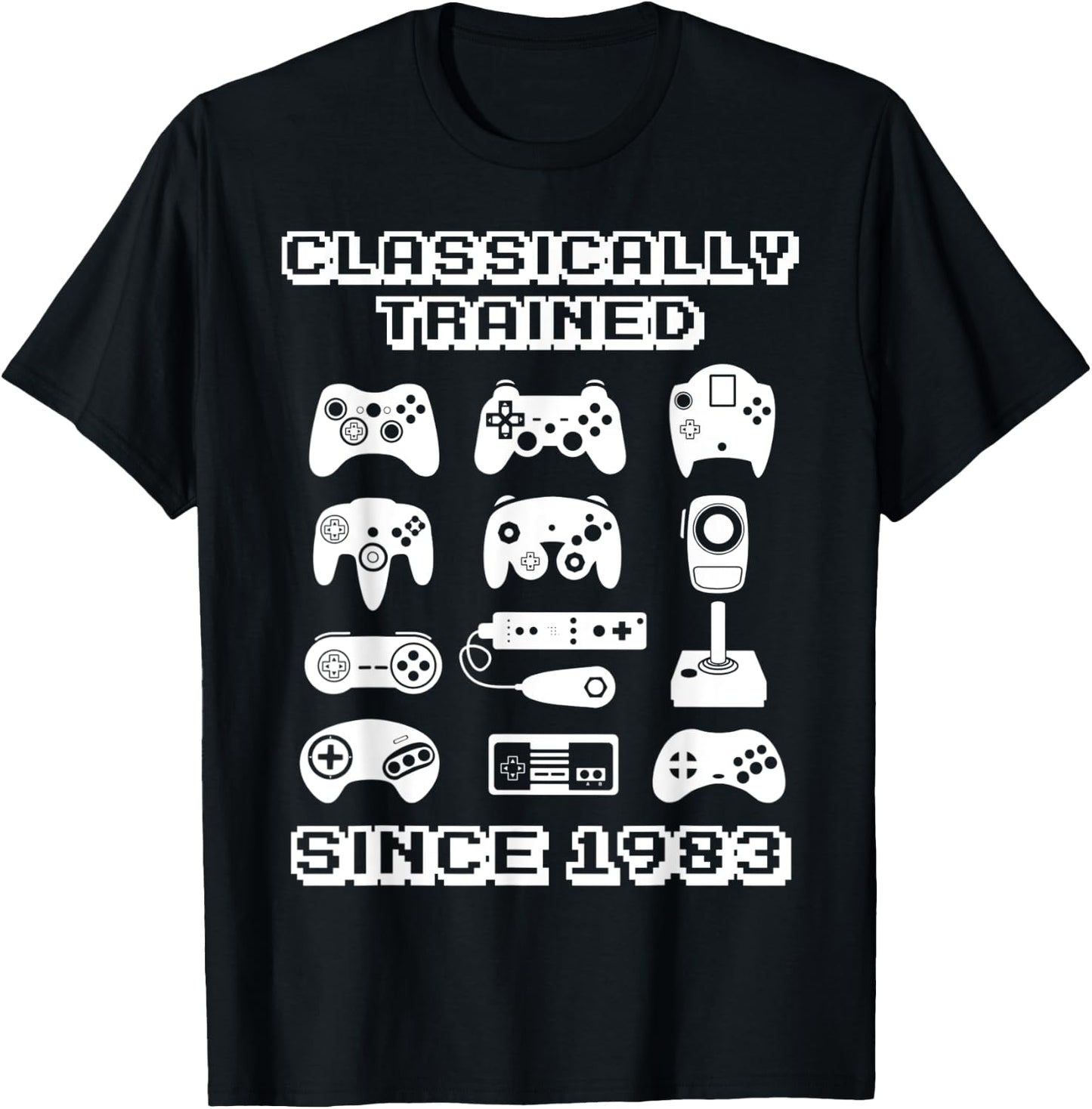 1983 Old School Video Game Theme Birthday Gift Men Women T-Shirt - T-Shirt | Black