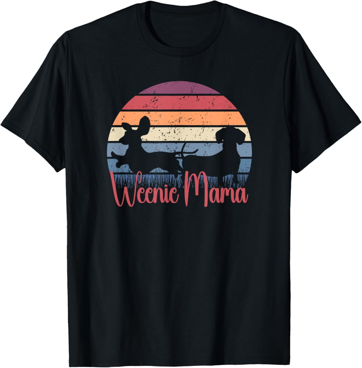 Weenie mama dachshund wiener teckel Weenie mom dad sausage T-Shirt - T-Shirt | Black