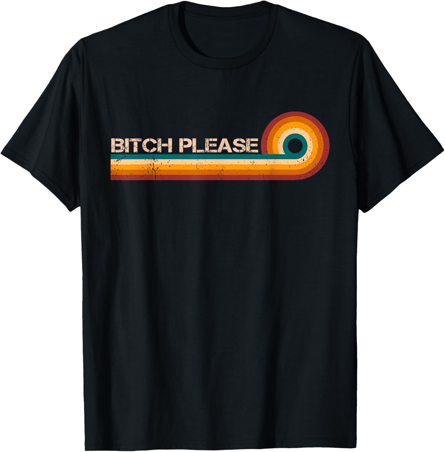Vintage Bitch Please Stripes Retro Stripes Vintage T-Shirt - T-Shirt | Black