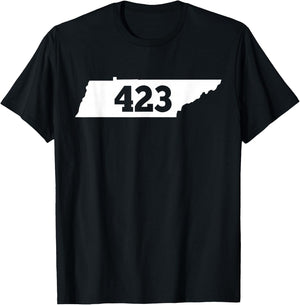 Tennessee 423 Area Code T-Shirt - T-Shirt | Black