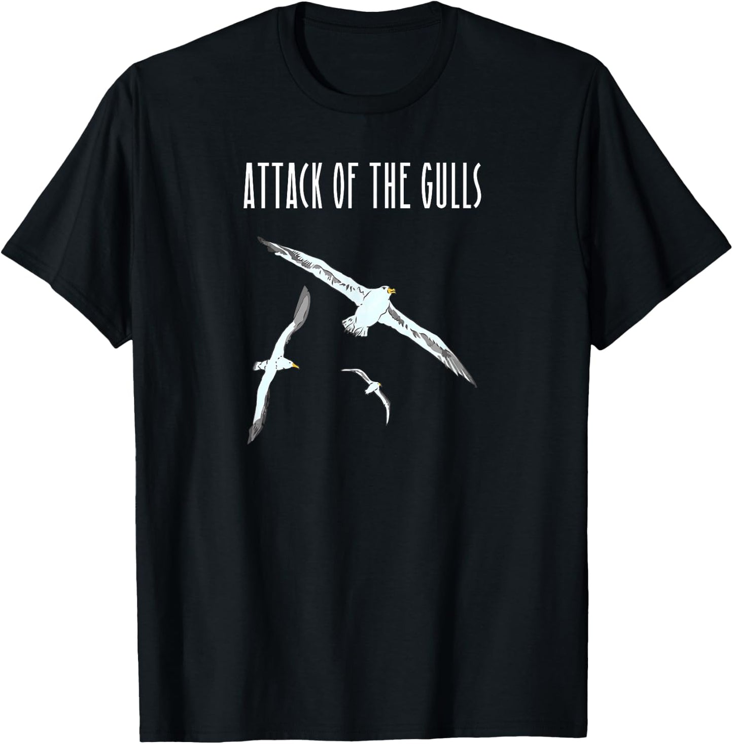 Funny Seagull Attack of the Gulls Meme T-Shirt - T-Shirt | Black