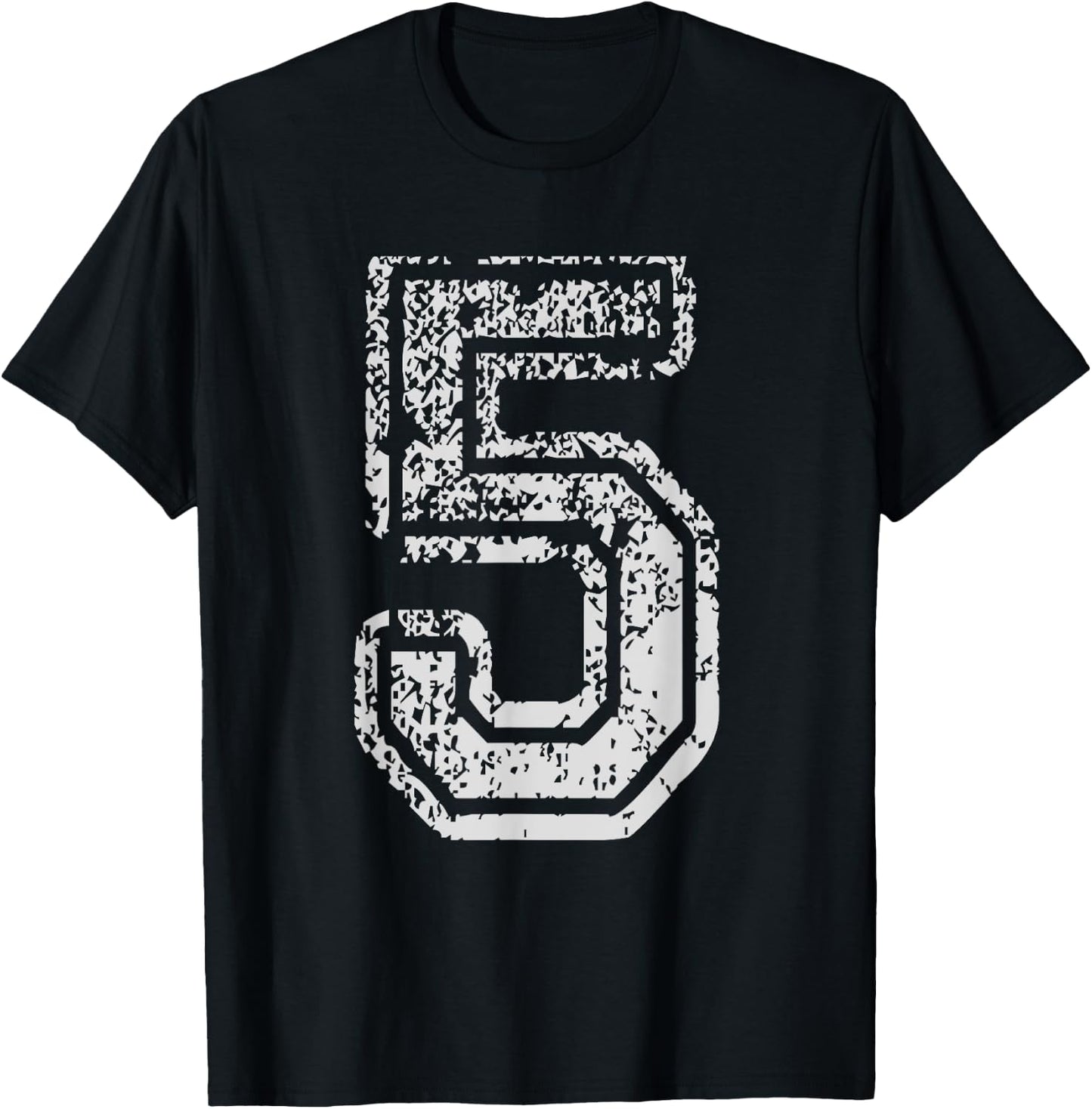 Team Jersey Uniforms Number 5 Five School Sports Birthdays T-Shirt - T-Shirt | Black