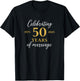 Funny 50 Years of Marriage 1975 50th Wedding Anniversary T-Shirt - T-Shirt | Black