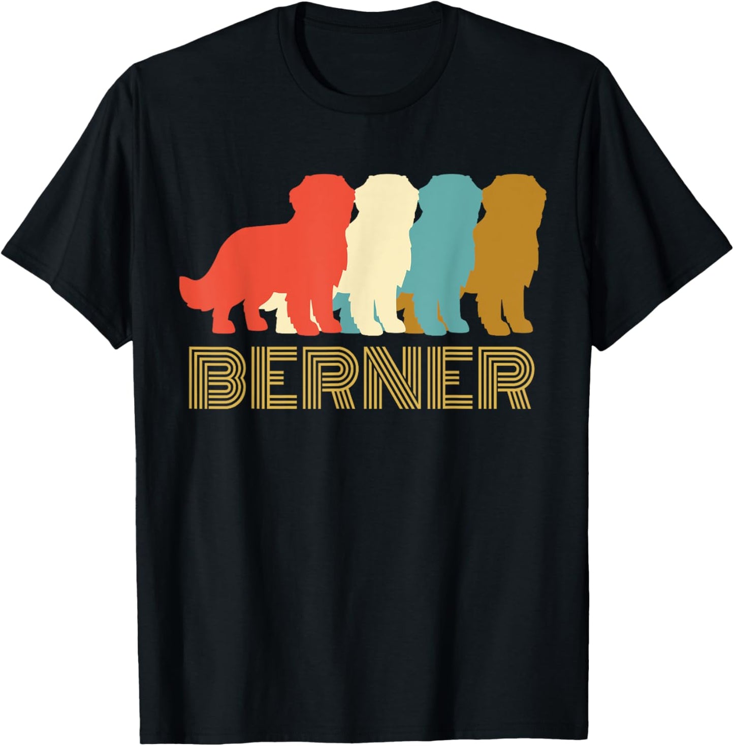 Vintage Bernese Mountain Dog , I Love My Berner T-Shirt - T-Shirt | Black
