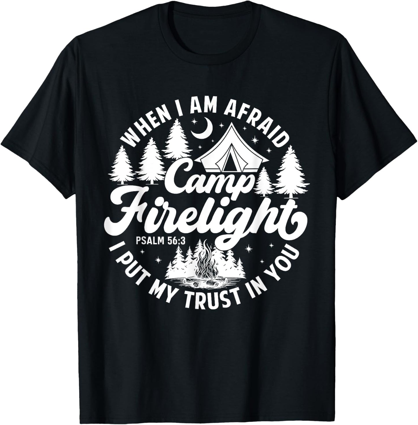 Camp Firelight Vacation Bible School Christian Summer Camp T-Shirt - T-Shirt | Black