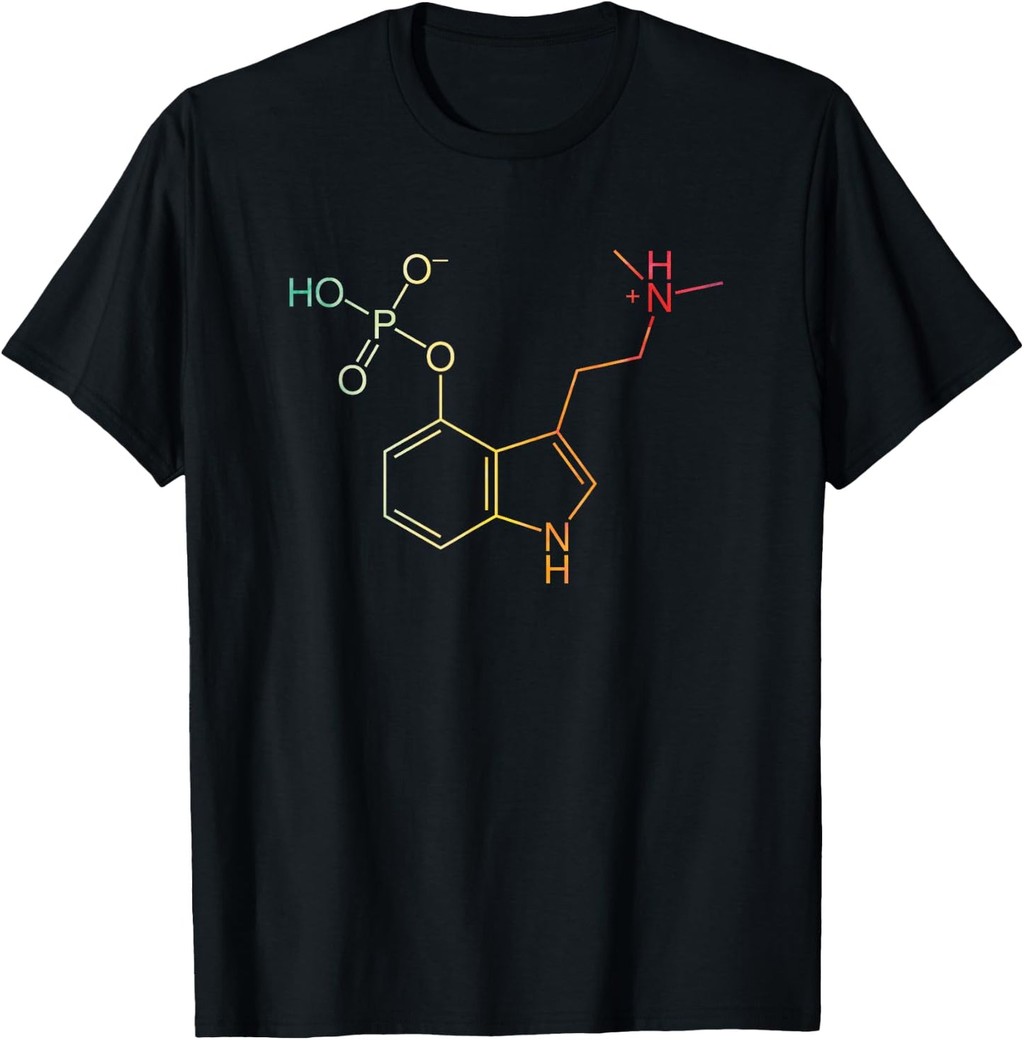 Psilocybin Molecule Chemical Structure Magic Mushroom Drugs T-Shirt - T-Shirt | Black