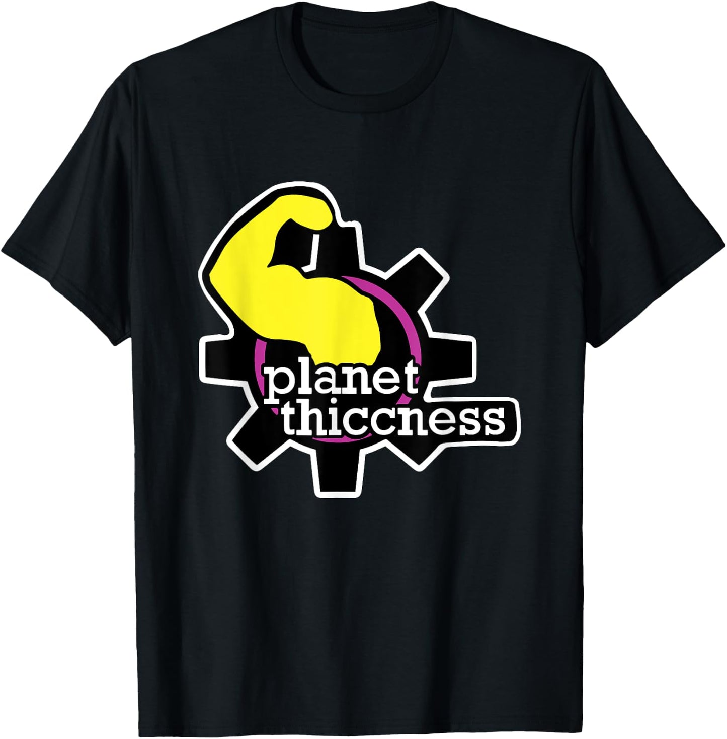 Planet Thiccness Funny Gym Thickness T-Shirt - T-Shirt | Black