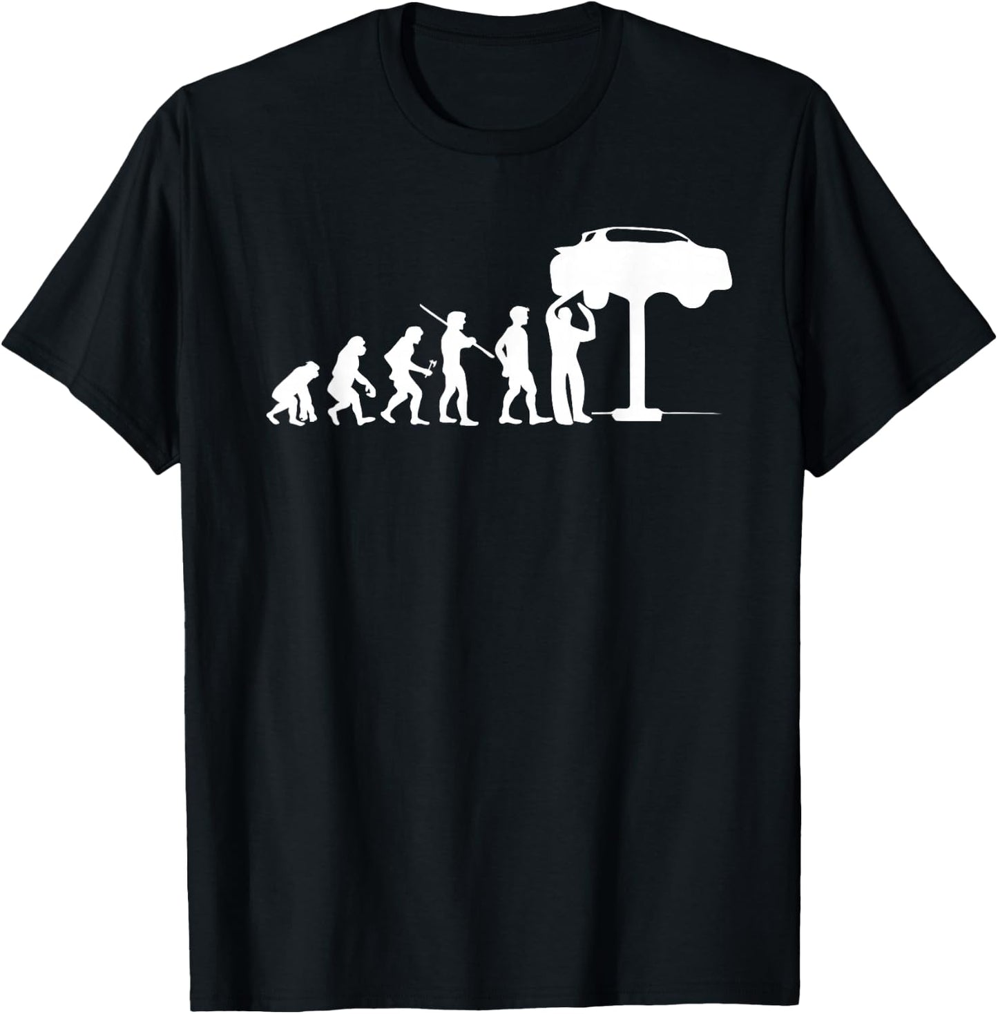 Evolution Mechanic Funny Automotive Technician Gift T-Shirt - T-Shirt | Black