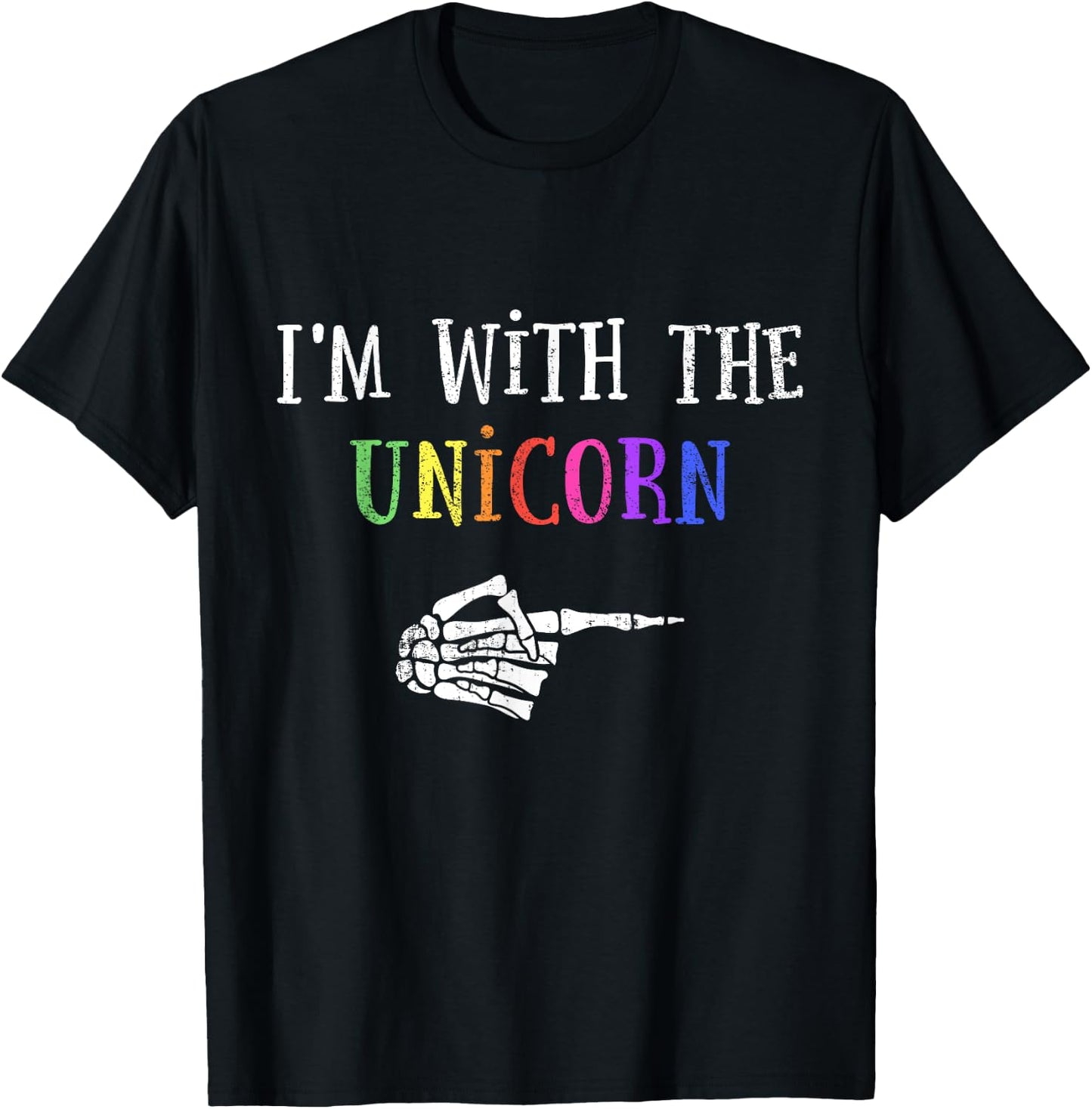Im with unicorn matching partner couple costume halloween T-Shirt - T-Shirt | Black