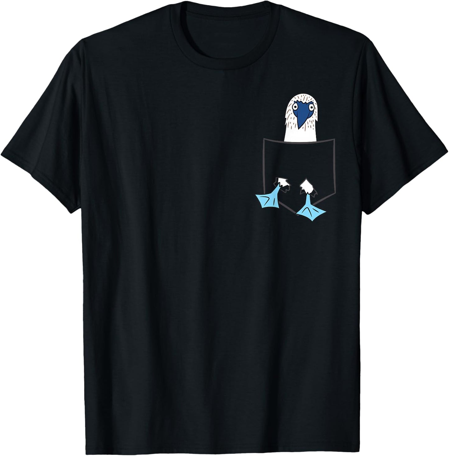 Blue Foot Boobies in Bag Bird T-Shirt - T-Shirt | Black