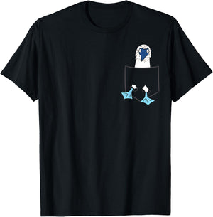 Blue Foot Boobies in Bag Bird T-Shirt - T-Shirt | Black