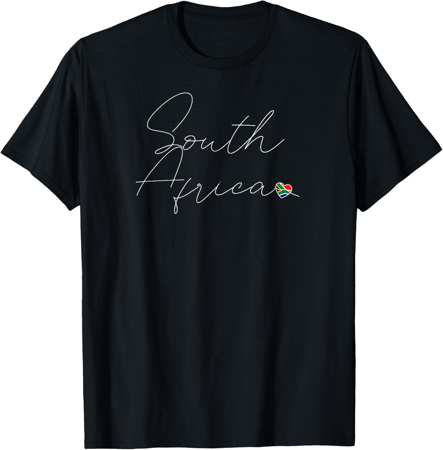 South Africa Love South African Flag and Heart South Africa T-Shirt - T-Shirt | Black