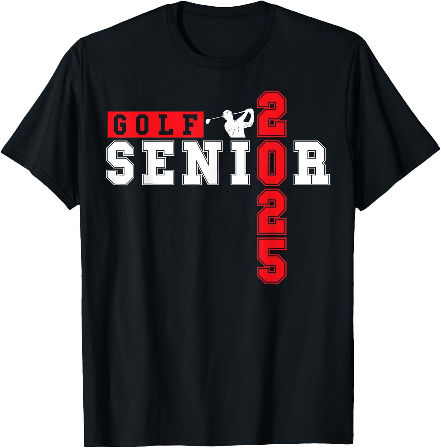 Golf Senior Night Golf Senior 2025 Graduation 9 T-Shirt - T-Shirt | Black