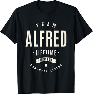 Team Alfred Lifetime Member Funny Name Alfred T-Shirt - T-Shirt | Black