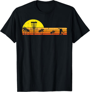Disc Golf Palm Trees Retro Frisbee Frolf Sport Men Women Kid T-Shirt - T-Shirt | Black