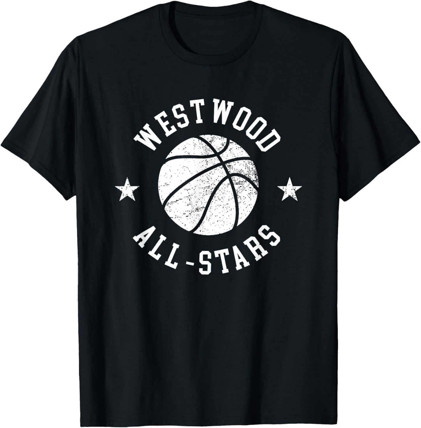 Westwood Vintage All-Stars Retro 80s Basketball T-Shirt - T-Shirt | Black