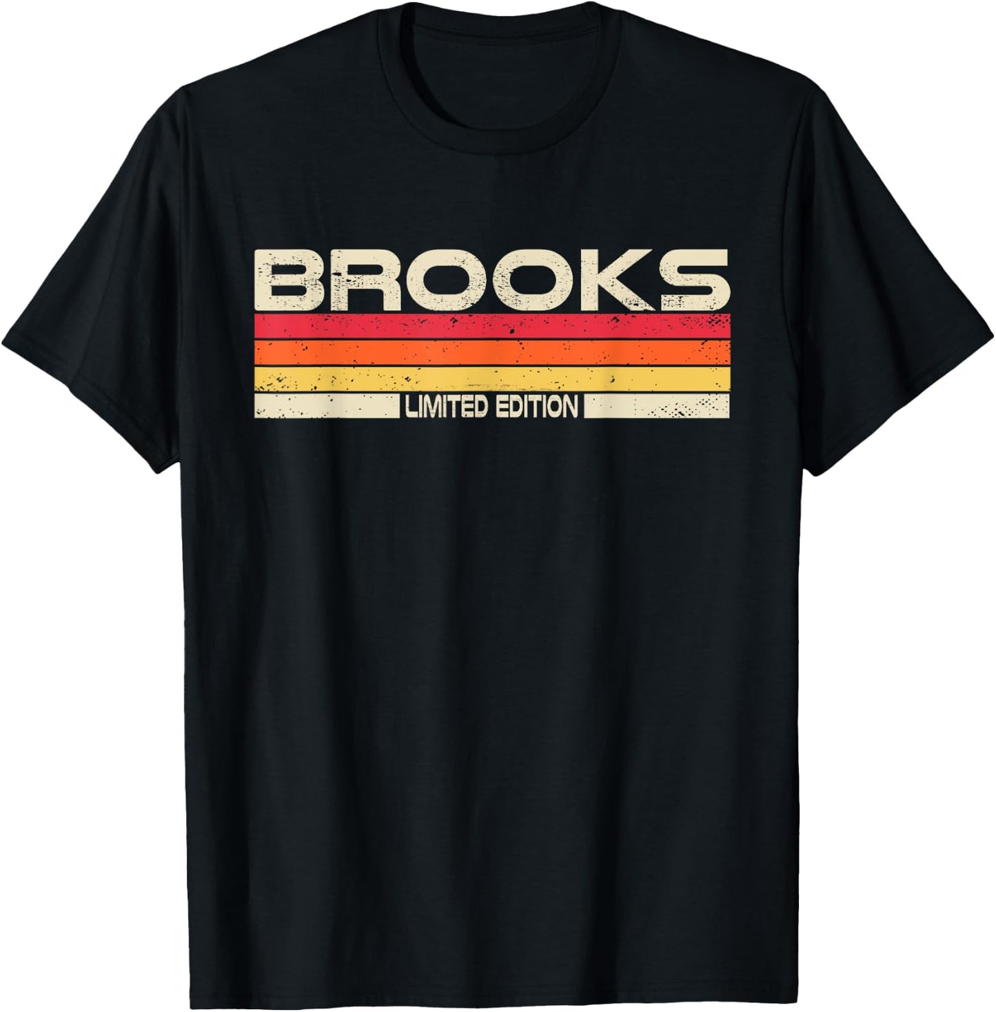 Brooks Surname Birthday Family Reunion 80s 90s Sunset T-Shirt - T-Shirt | Black