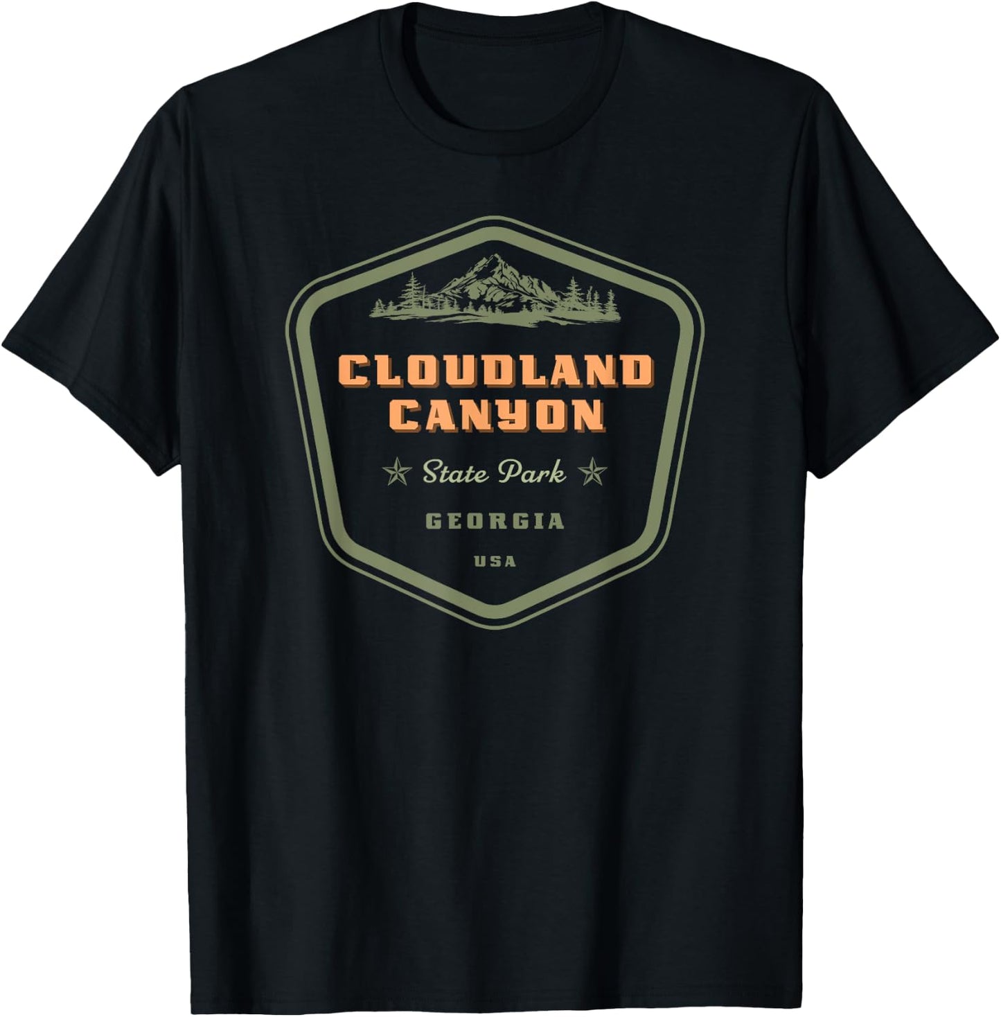 Cloudland Canyon State Park Georgia Retro Vintage T-Shirt - T-Shirt | Black