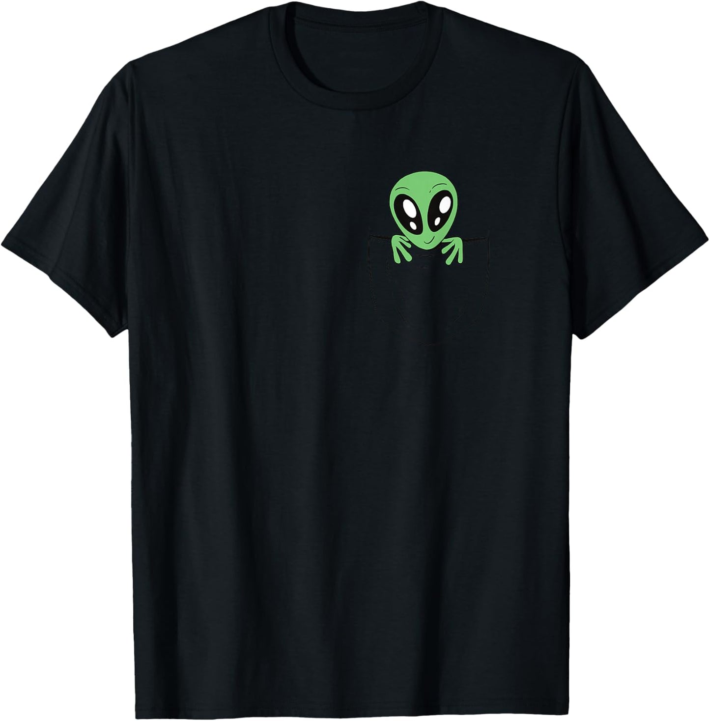 Green Alien in a Bag, Fun Sci-Fi Graphics T-Shirt - T-Shirt | Black