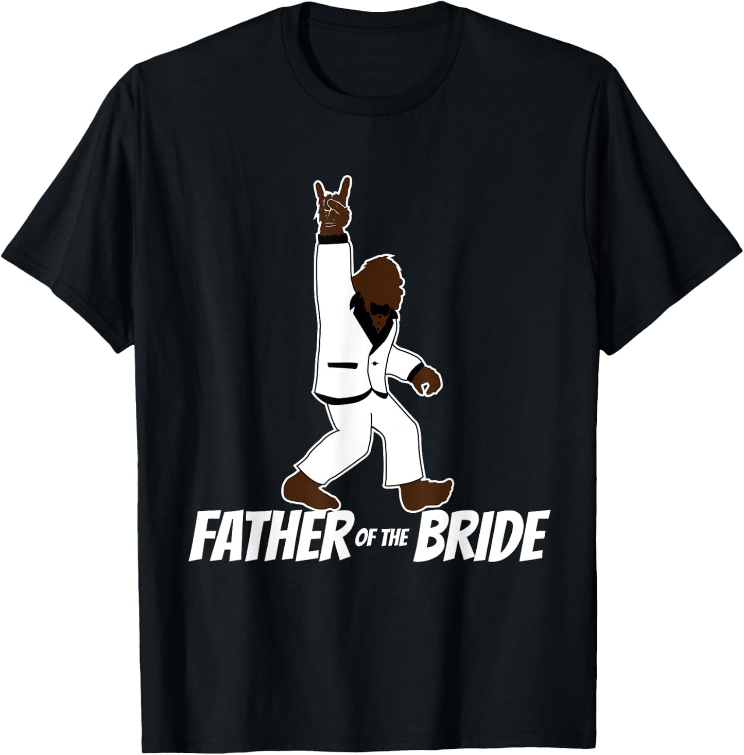 Bigfoot Rock and Roll Wedding Party Gift Father of Bride T-Shirt - T-Shirt | Black