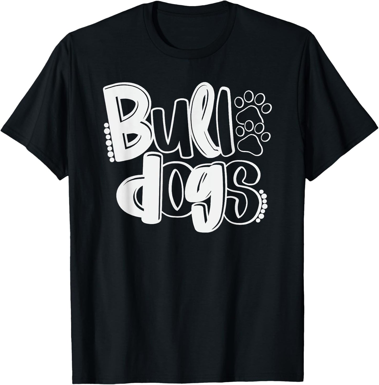 Funny Bulldog School Spirit Team Go Dawgs Back To School T-Shirt - T-Shirt | Black