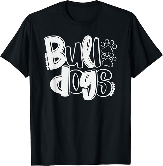 Funny Bulldog School Spirit Team Go Dawgs Back To School T-Shirt - T-Shirt | Black