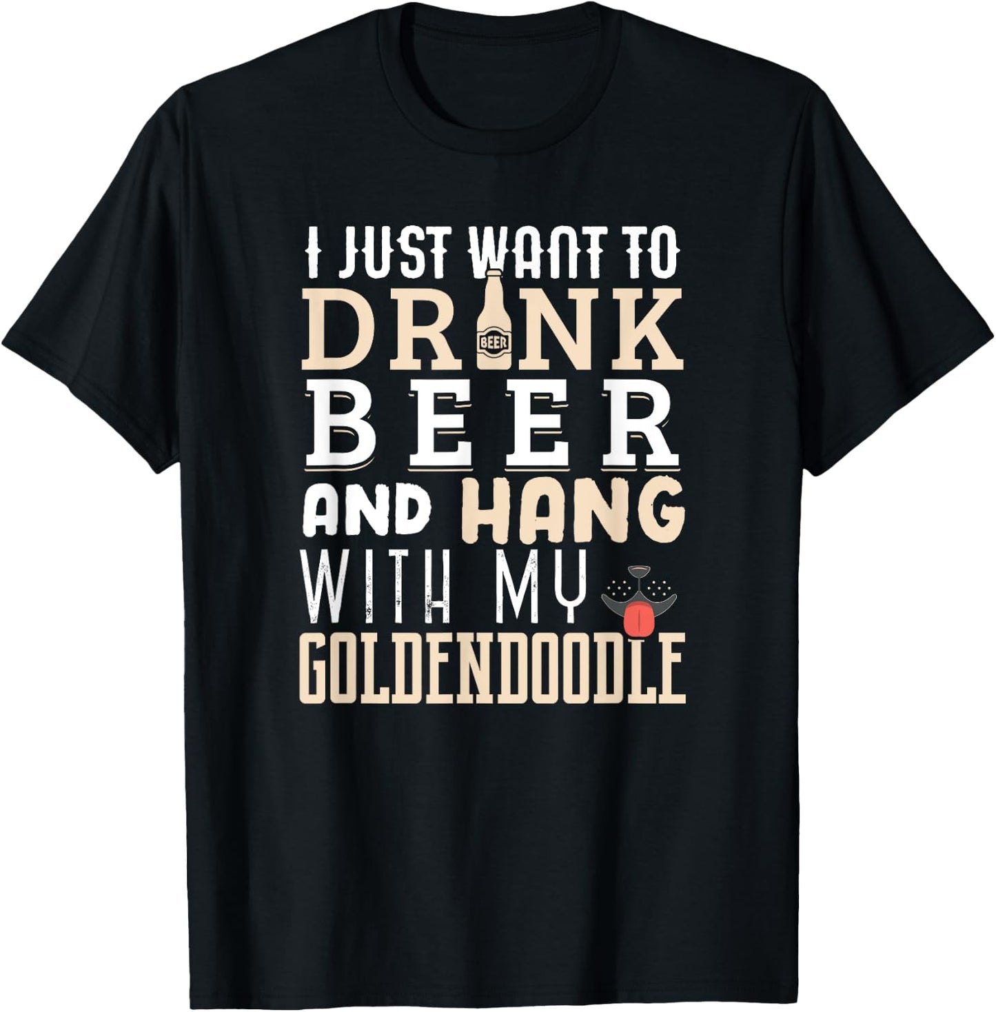 Goldendoodle Dad Shirt Funny Father's Day Doodle Dog Beer Women T-Shirt - T-Shirt | Black