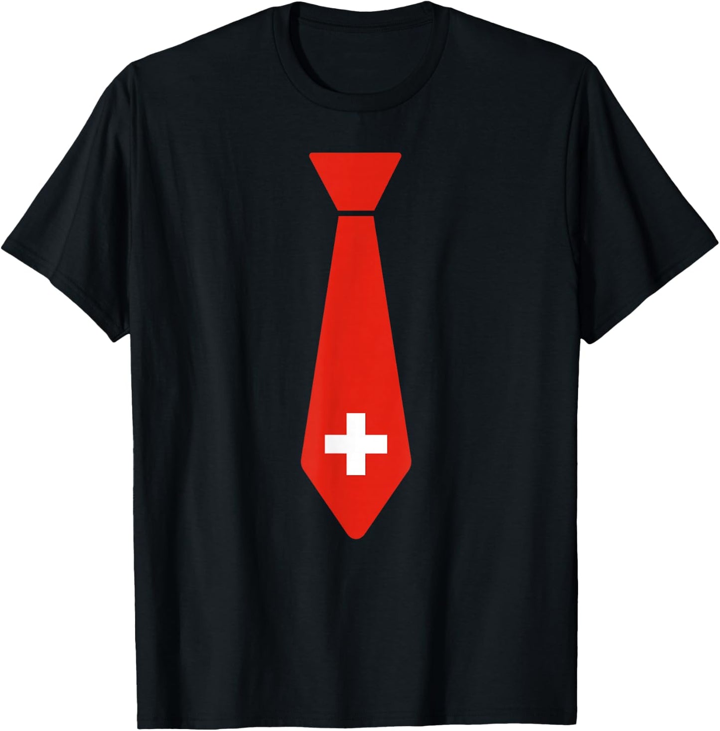 Switzerland Flag Tie Cute Necktie Funny Swiss Boys Toddlers T-Shirt - T-Shirt | Black
