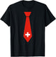 Switzerland Flag Tie Cute Necktie Funny Swiss Boys Toddlers T-Shirt - T-Shirt | Black