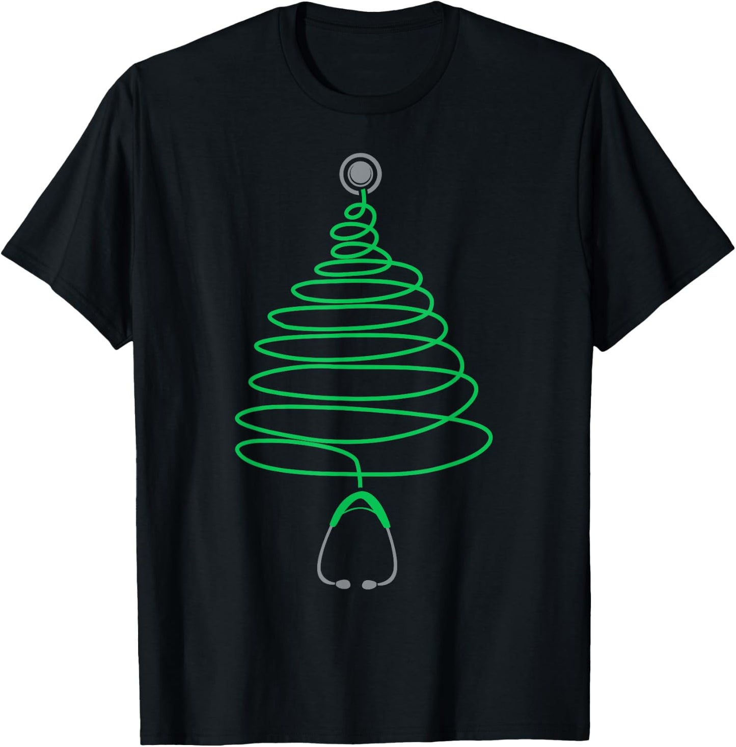 Christmas Tree Stethoscope Nurse Doctor Xmas RN Nursing T-Shirt - T-Shirt | Black