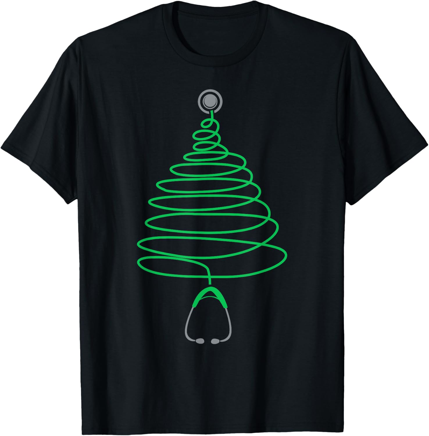 Christmas Tree Stethoscope Nurse Doctor Xmas RN Nursing T-Shirt - T-Shirt | Black