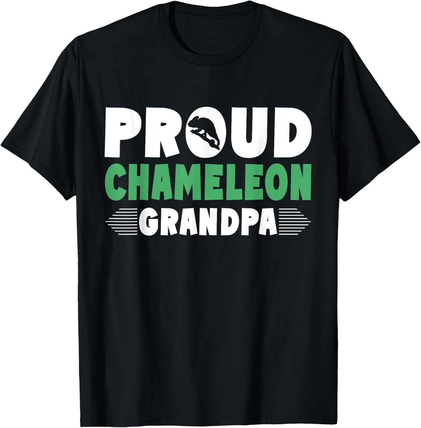 Proud Chameleon Grandpa of Chameleon T-Shirt - T-Shirt | Black