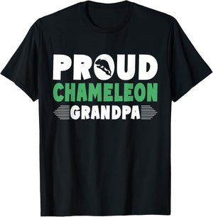 Proud Chameleon Grandpa of Chameleon T-Shirt - T-Shirt | Black