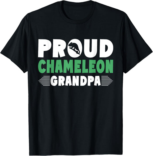 Proud Chameleon Grandpa of Chameleon T-Shirt - T-Shirt | Black
