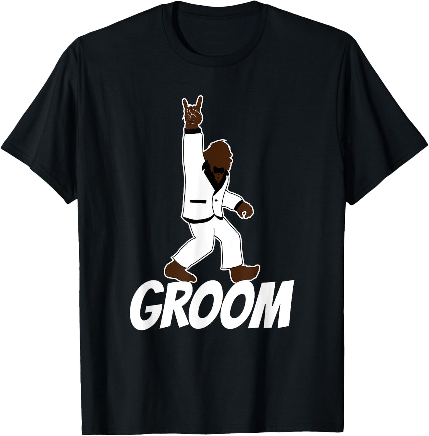 Bigfoot Rock and Roll Wedding Party Gift Groom T-Shirt - T-Shirt | Black