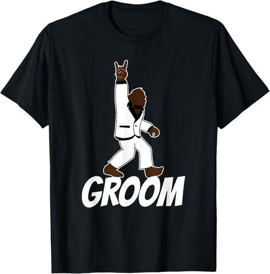 Bigfoot Rock and Roll Wedding Party Gift Groom T-Shirt - T-Shirt | Black