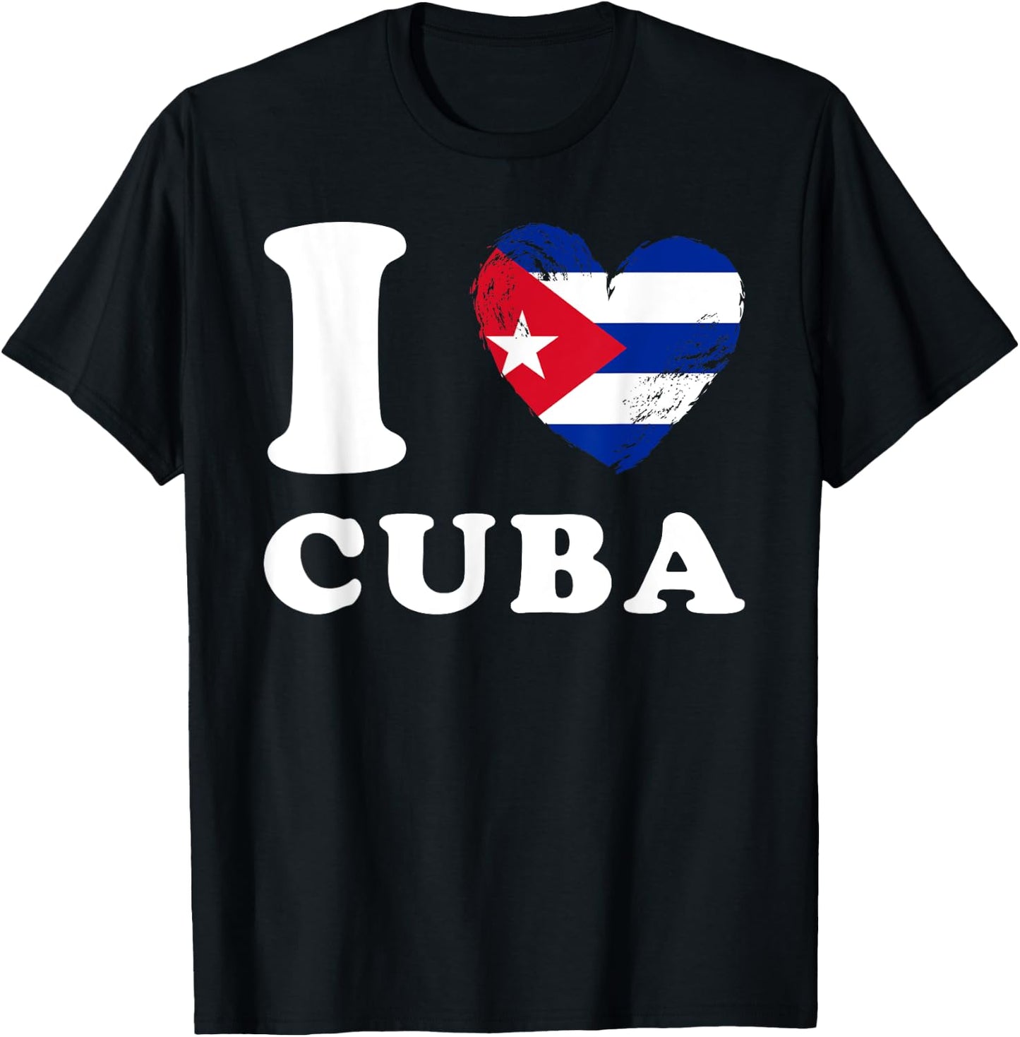 I Love Cuba - Heart Flag Cuba T-Shirt - T-Shirt | Black