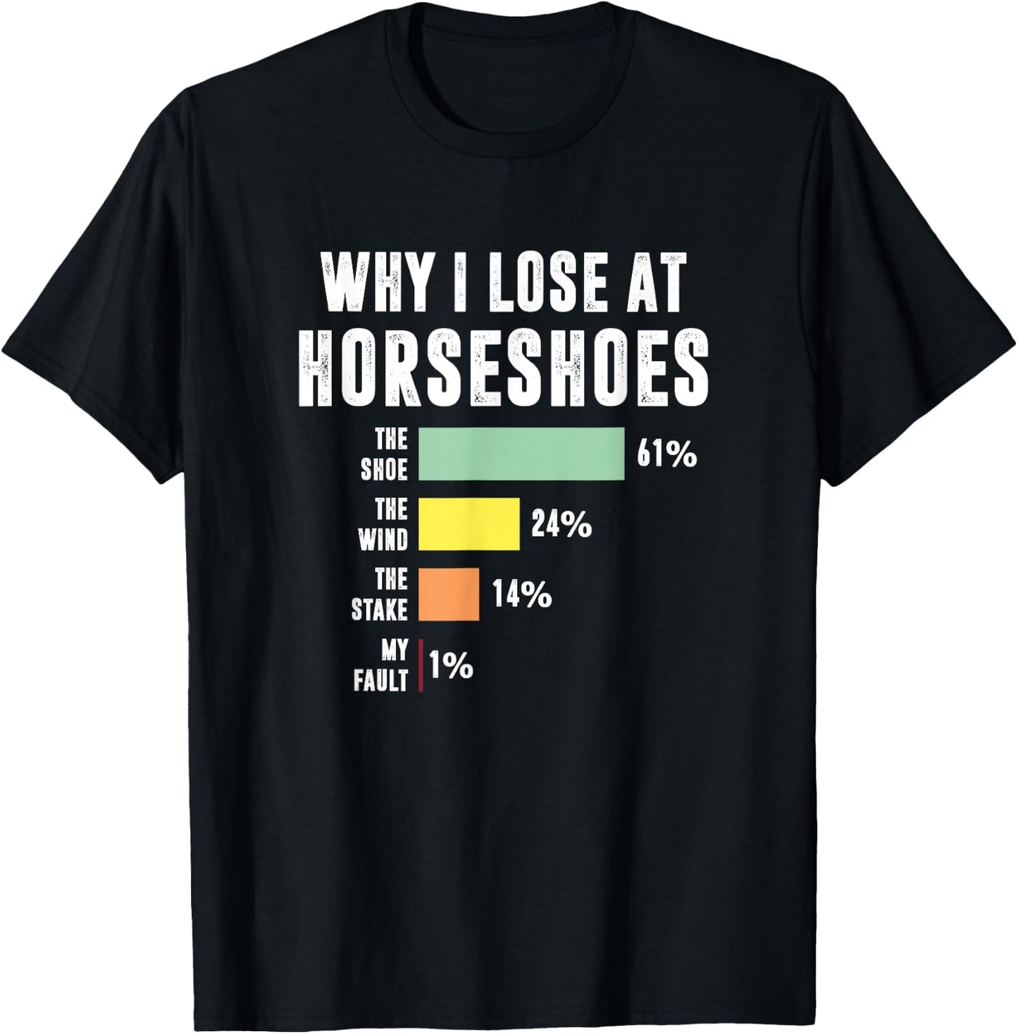 Why I Lose At Horseshoes, Funny Horseshoe Pitching T-Shirt - T-Shirt | Black