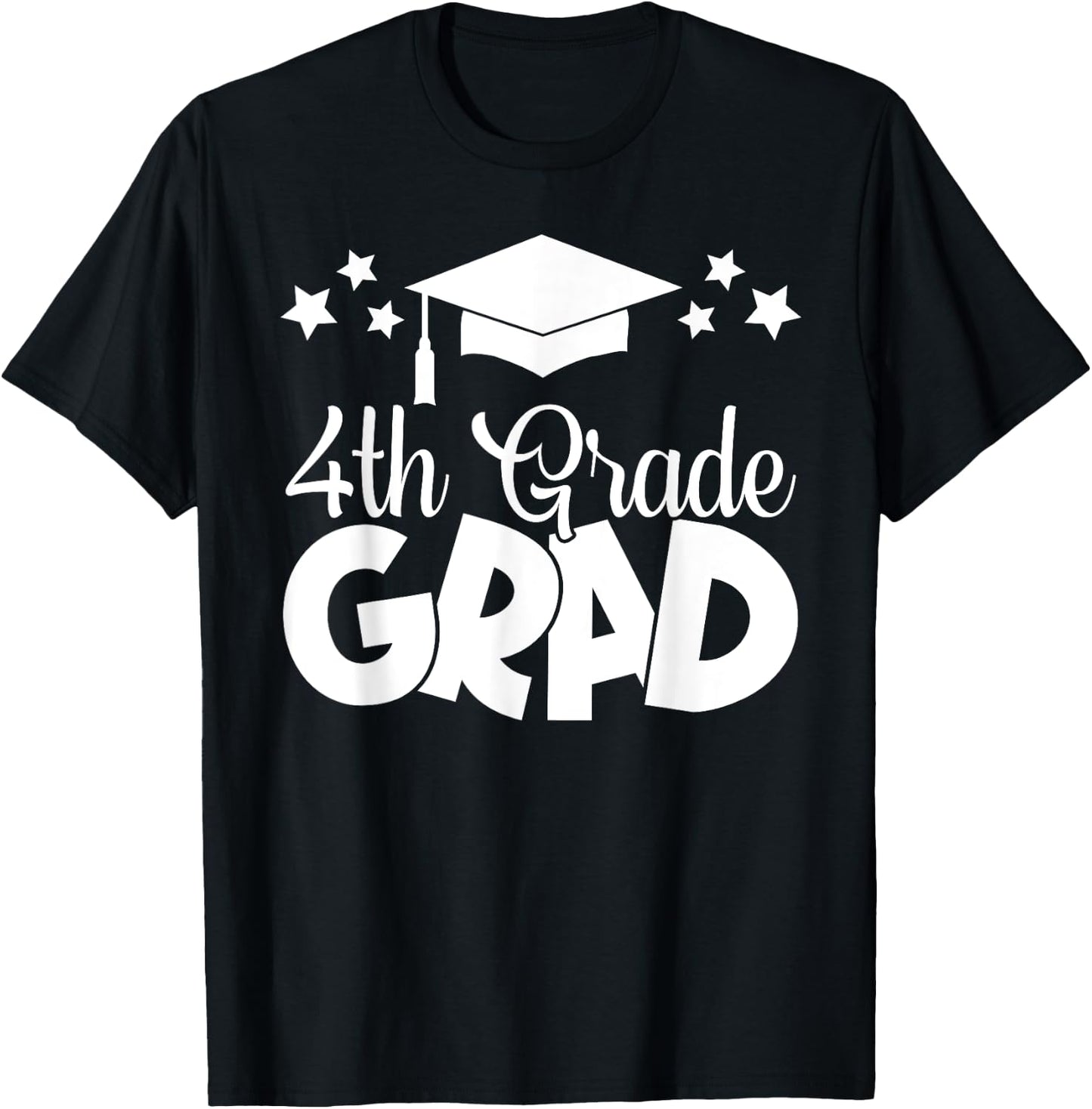 4th Grade Grad 2024 Gifts Boys Girls Graduation Cap, Gown T-Shirt - T-Shirt | Black